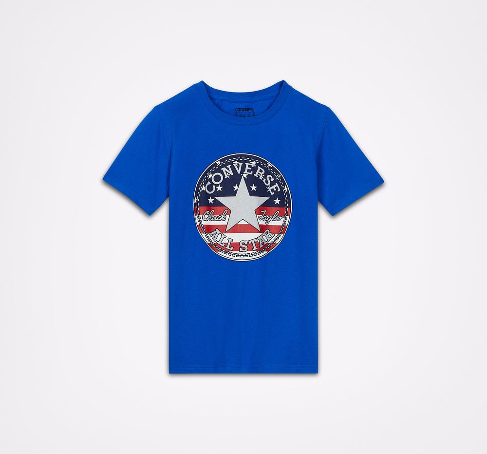 Camiseta Converse Chuck Taylor Patch American Flag Criança Azul Marinho 203461EOK